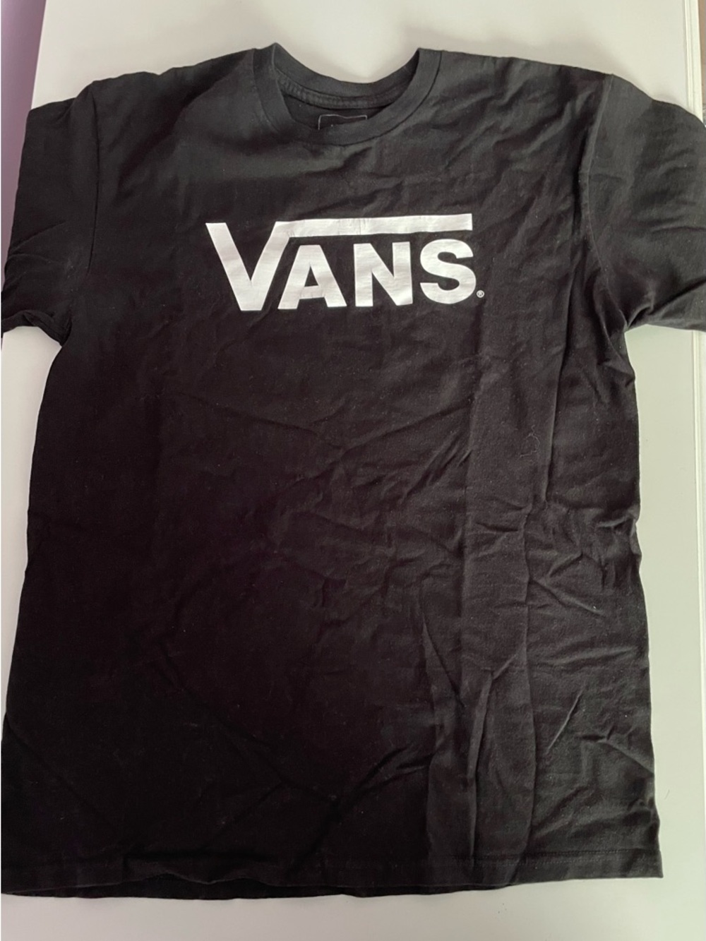 Vans Black Tee with White Logo